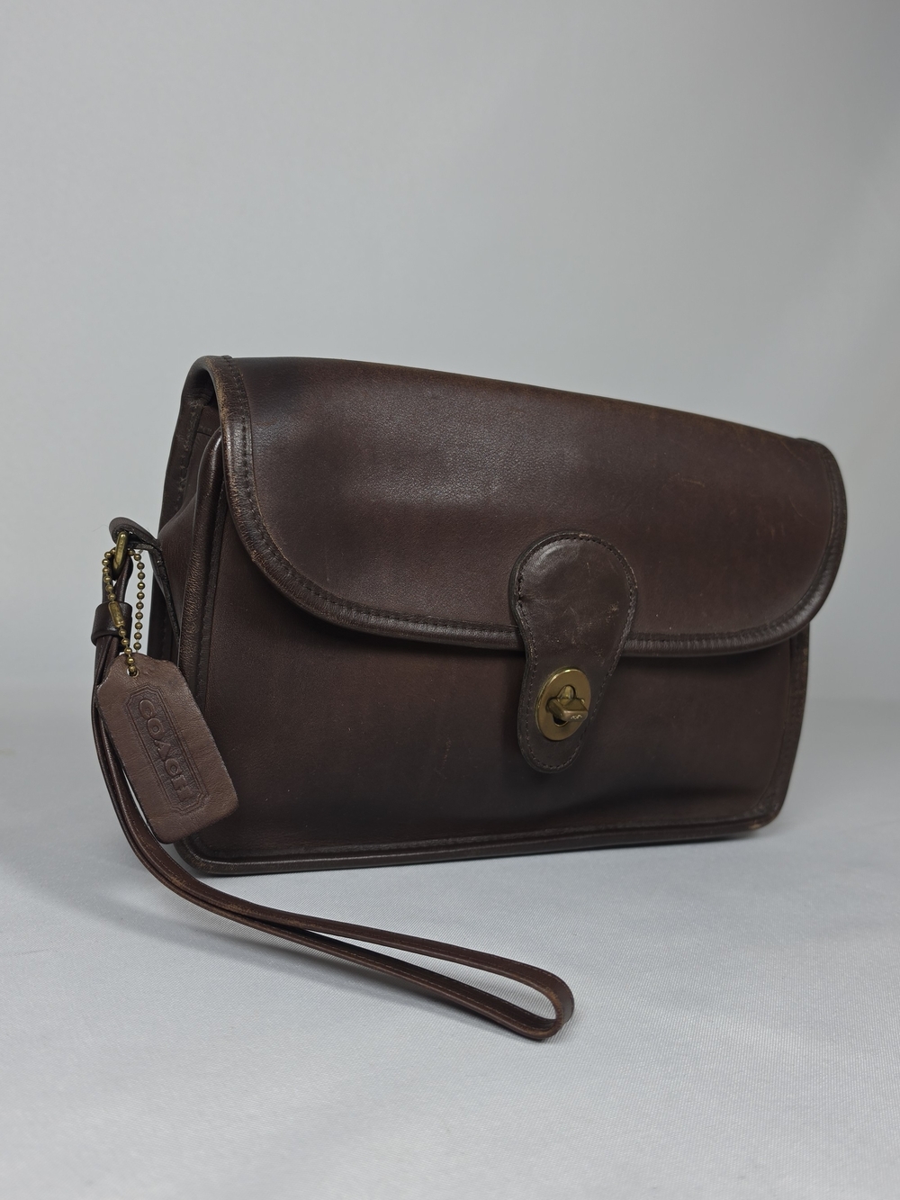 COACH Vintage Brown Leather Men’s Turnlock Clutch Wristlet Bag 9971 USA M OS - Picture 15 of 15